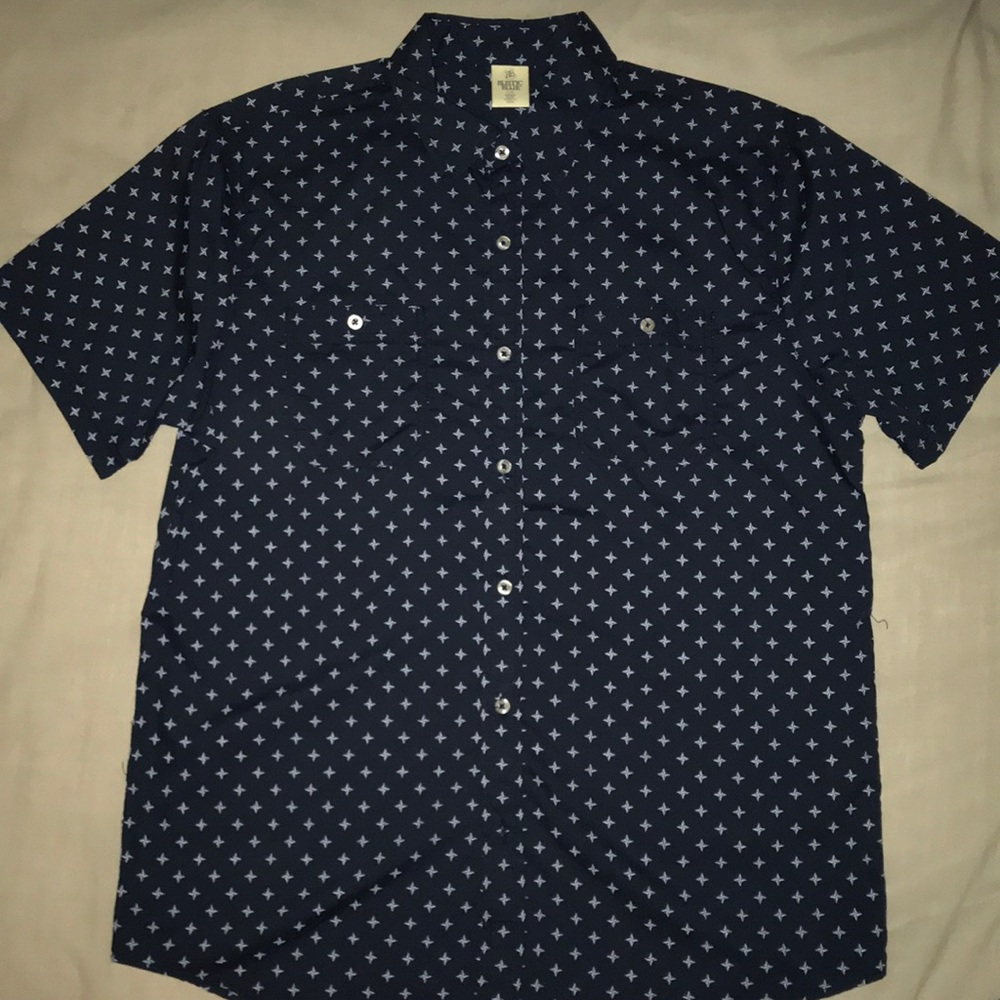 Rustic Blue Star Patterned Shirt